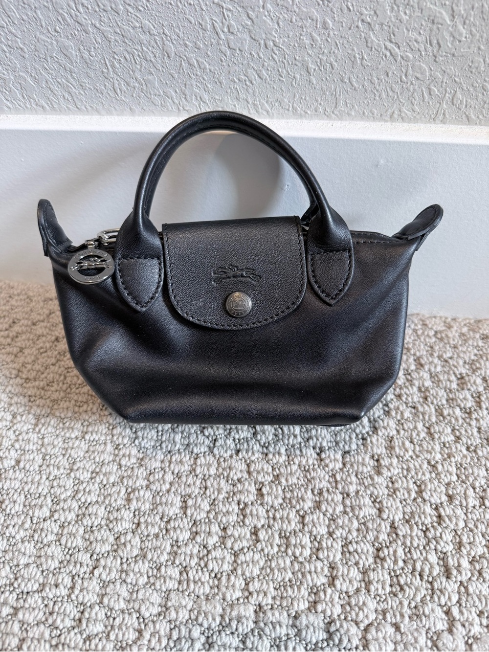 Longchamp Mini Le Pliage Black Top-Handle Mini Bag